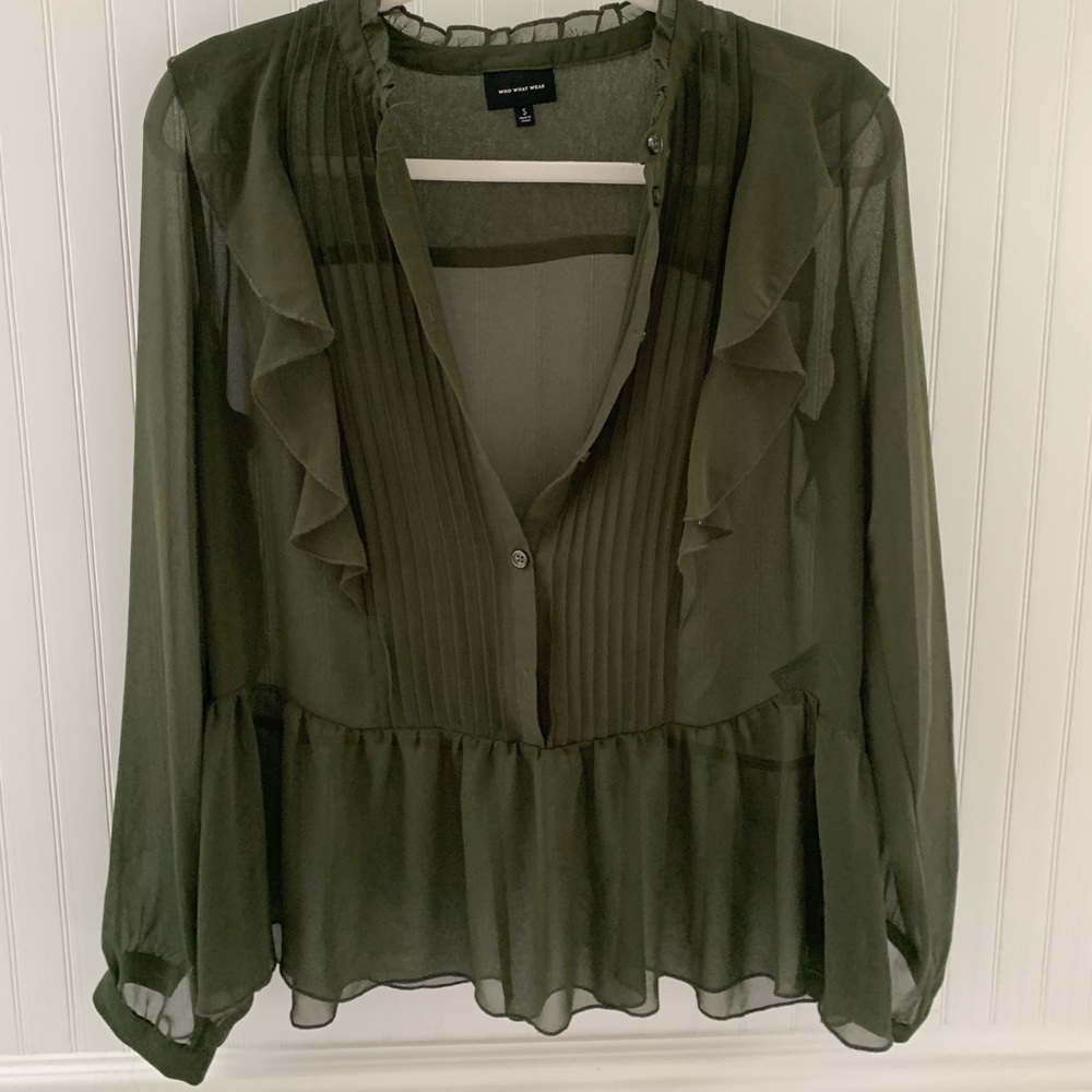 Who What Wear Green Blouse
